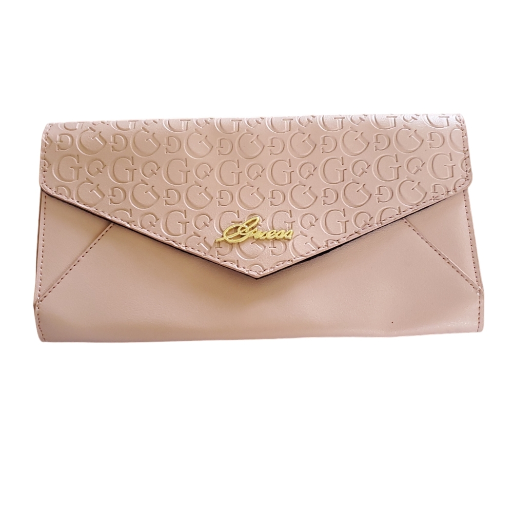 Guess pink vintage clutch